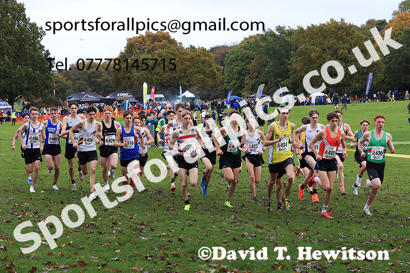 Mens under-17s, 2024 Northern Cross Country Relays, Graves Park, Sheffield.   Photo: David T. Hewitson/Sports for All Pics